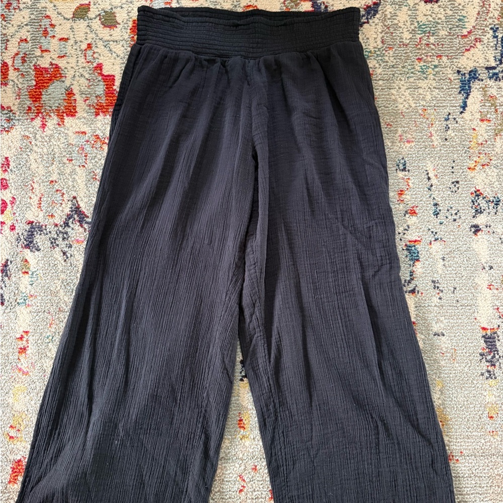 Lands' End Black Textured Pants